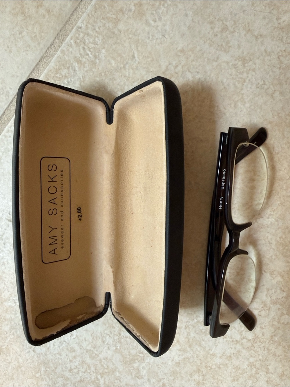 Black Reading Glasses with Case